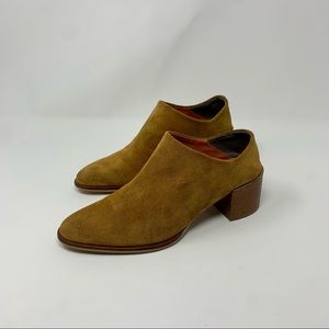 Everlane Brown Suede Leather Heel Ankle Boots Shoes Women Size 5 1/2 Fall Winter